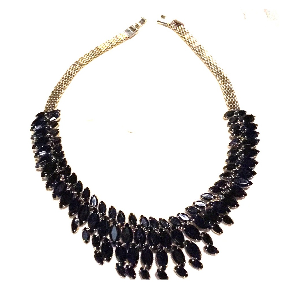 Black costume jewelry necklace